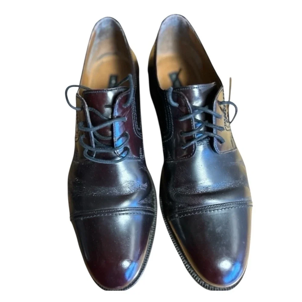 Bostonian Men's Leather Dress Shoes Burgundy Oxfords Lace‎ Up Size 10.5M